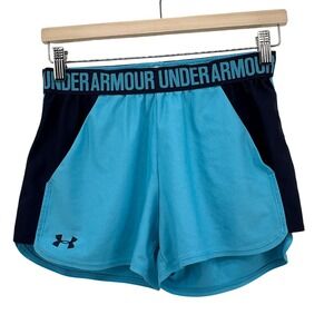 Under Armour Play Up Athletic Womens Shorts Small Blue Yoga Gym